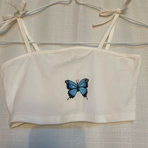 SHEIN super small butterfly crop top